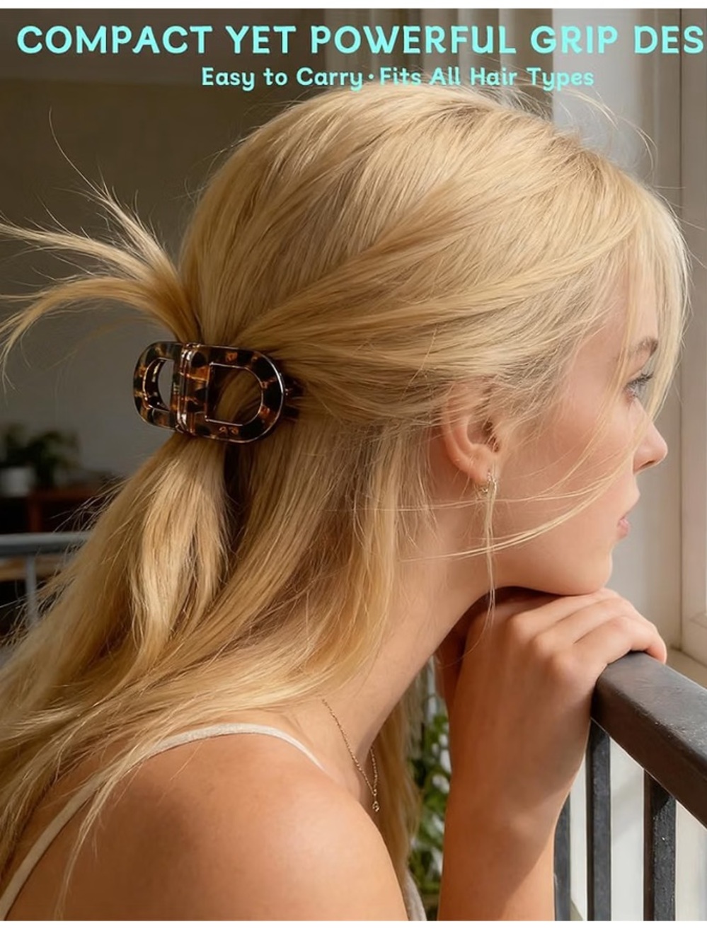 Magnetic Hair Clips 4-Pack for Women or Kids - Black, Orange, Leopard, Teal - Picture 4 of 5